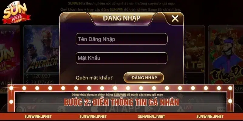 Hoàn thiện điền thông tin cá nhân để đăng nhập tài khoản