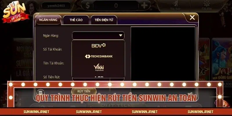 Các bước thao tác rút tiền SUNWIN nhanh gọn, chuẩn xác